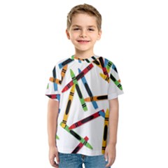 Crayons Color Pencils Stationary Kids  Sport Mesh Tee