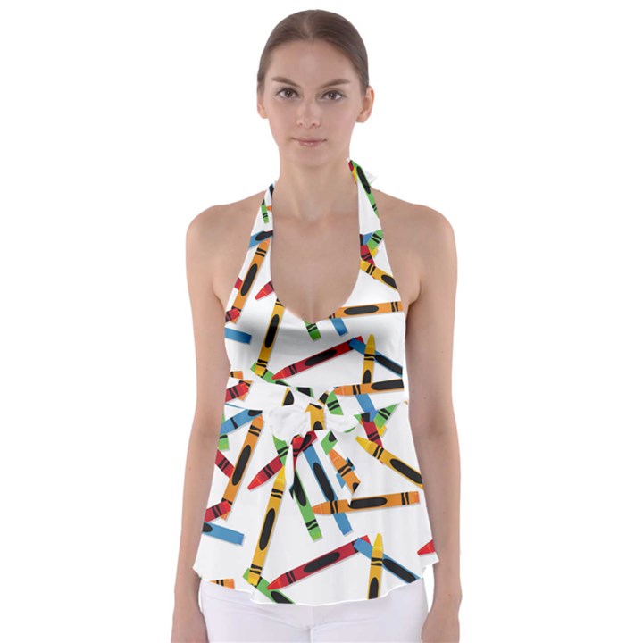 Crayons Color Pencils Stationary Babydoll Tankini Top