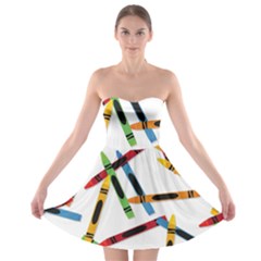 Crayons Color Pencils Stationary Strapless Bra Top Dress by Ravend