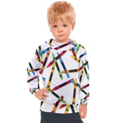 Crayons Color Pencils Stationary Kids  Hooded Pullover by Ravend