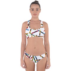 Crayons Color Pencils Stationary Cross Back Hipster Bikini Set by Ravend