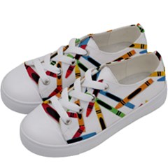 Crayons Color Pencils Stationary Kids  Low Top Canvas Sneakers by Ravend