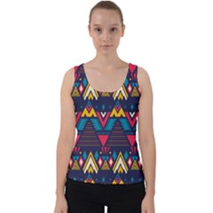 Pattern Colorful Aztec Velvet Tank Top by Ravend