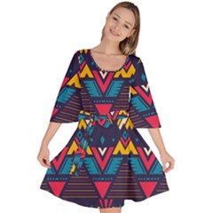 Pattern Colorful Aztec Velour Kimono Dress by Ravend