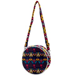 Pattern Colorful Aztec Crossbody Circle Bag by Ravend