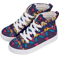 Pattern Colorful Aztec Kids  Hi-top Skate Sneakers by Ravend