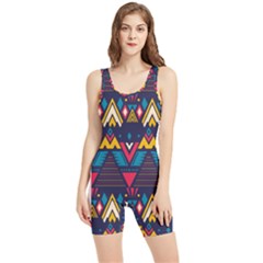 Pattern Colorful Aztec Women s Wrestling Singlet by Ravend