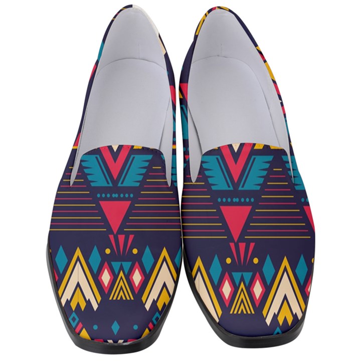 Pattern Colorful Aztec Women s Classic Loafer Heels