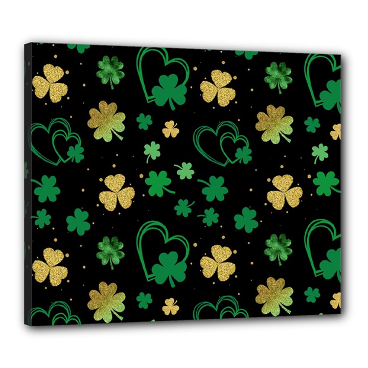 Clovers Flowers Clover Pat Canvas 24  x 20  (Stretched)