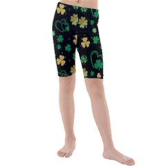 Clovers Flowers Clover Pat Kids  Mid Length Swim Shorts by Ravend