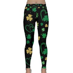 Clovers Flowers Clover Pat Classic Yoga Leggings by Ravend