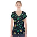 Clovers Flowers Clover Pat Short Sleeve Front Detail Top View1