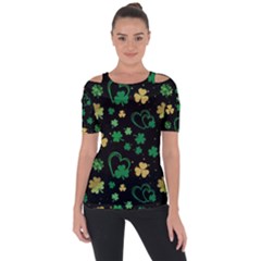 Clovers Flowers Clover Pat Shoulder Cut Out Short Sleeve Top by Ravend