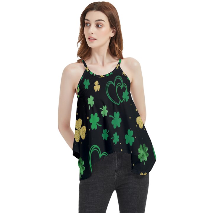 Clovers Flowers Clover Pat Flowy Camisole Tank Top