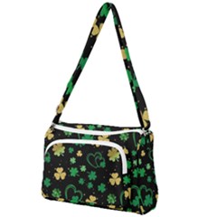 Clovers Flowers Clover Pat Front Pocket Crossbody Bag by Ravend