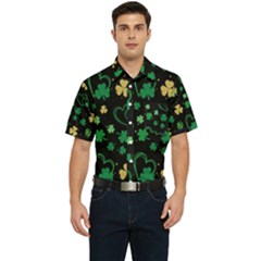 Clovers Flowers Clover Pat Men s Short Sleeve Pocket Shirt  by Ravend