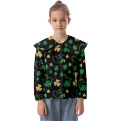 Clovers Flowers Clover Pat Kids  Peter Pan Collar Blouse by Ravend