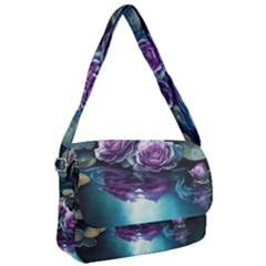 Roses Water Lilies Watercolor Courier Bag by Ravend