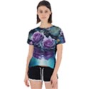 Roses Water Lilies Watercolor Open Back Sport Tee View1