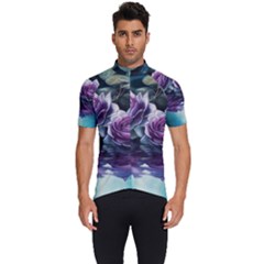 Roses Water Lilies Watercolor Men s Short Sleeve Cycling Jersey by Ravend