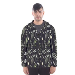 Plants Floral Art Pattern Design Men s Hooded Windbreaker by Ravend