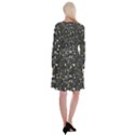 Plants Floral Art Pattern Design Long Sleeve Velvet Front Wrap Dress View2