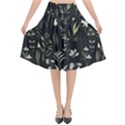 Plants Floral Art Pattern Design Flared Midi Skirt View1