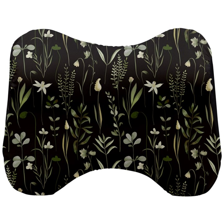 Plants Floral Art Pattern Design Head Support Cushion