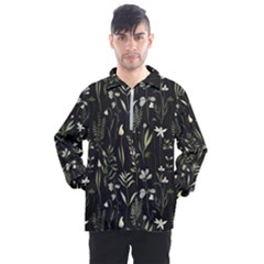 Plants Floral Art Pattern Design Men s Half Zip Pullover