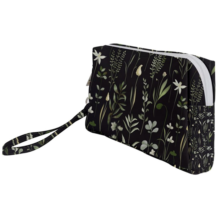 Plants Floral Art Pattern Design Wristlet Pouch Bag (Small)