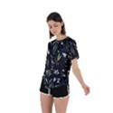 Plants Floral Art Pattern Design Asymmetrical Short Sleeve Sports Tee View2