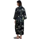 Plants Floral Art Pattern Design Maxi Satin Kimono View2