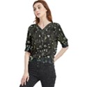 Plants Floral Art Pattern Design Quarter Sleeve Blouse View1