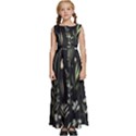 Plants Floral Art Pattern Design Kids  Satin Sleeveless Maxi Dress View1