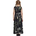 Plants Floral Art Pattern Design Kids  Satin Sleeveless Maxi Dress View4