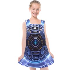 Digital Technology Kids  Cross Back Dress by Ravend