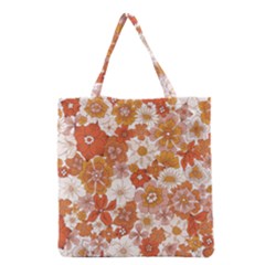 Flowers Petals Leaves Floral Print Grocery Tote Bag by Ravend