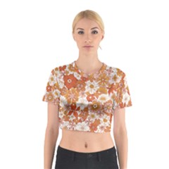 Flowers Petals Leaves Floral Print Cotton Crop Top by Ravend