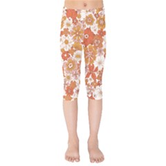 Flowers Petals Leaves Floral Print Kids  Capri Leggings  by Ravend