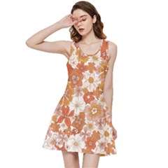 Flowers Petals Leaves Floral Print Inside Out Racerback Dress by Ravend