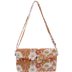 Flowers Petals Leaves Floral Print Removable Strap Clutch Bag by Ravend