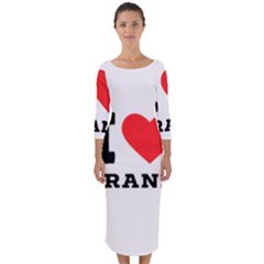 I Love Frank Quarter Sleeve Midi Bodycon Dress by ilovewhateva