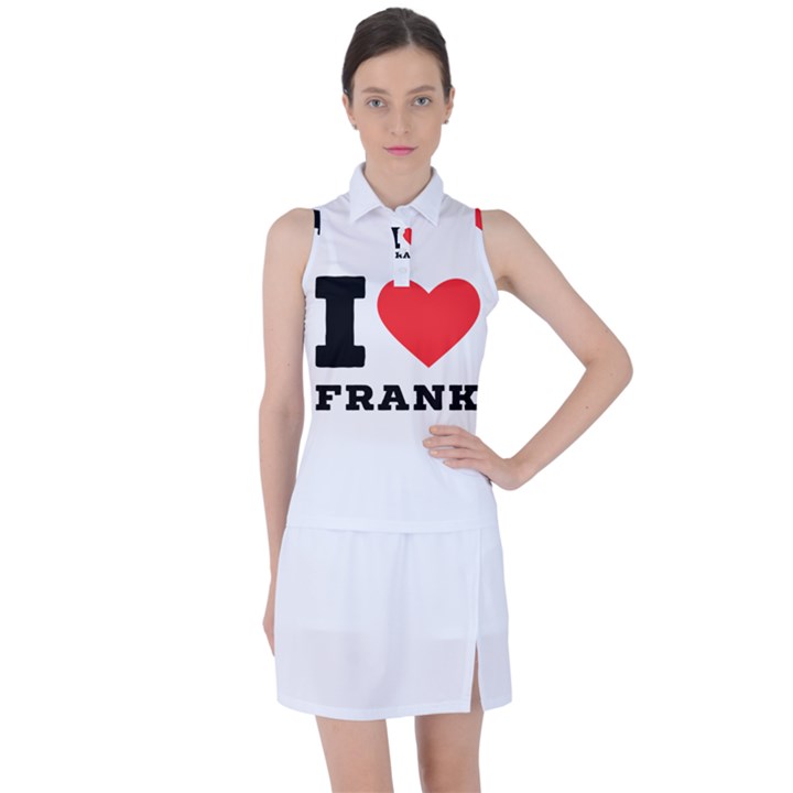 I love frank Women s Sleeveless Polo Tee