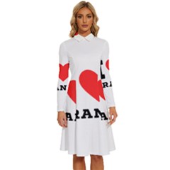 I Love Frank Long Sleeve Shirt Collar A-line Dress by ilovewhateva