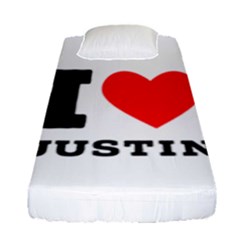 I Love Justin Fitted Sheet (single Size) by ilovewhateva