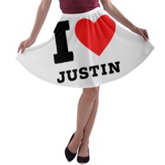 I Love Justin A-line Skater Skirt by ilovewhateva