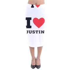 I Love Justin Velvet Midi Pencil Skirt by ilovewhateva