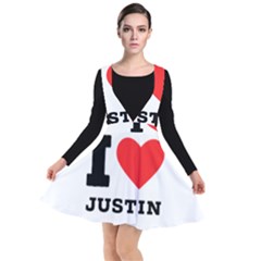 I Love Justin Plunge Pinafore Dress by ilovewhateva