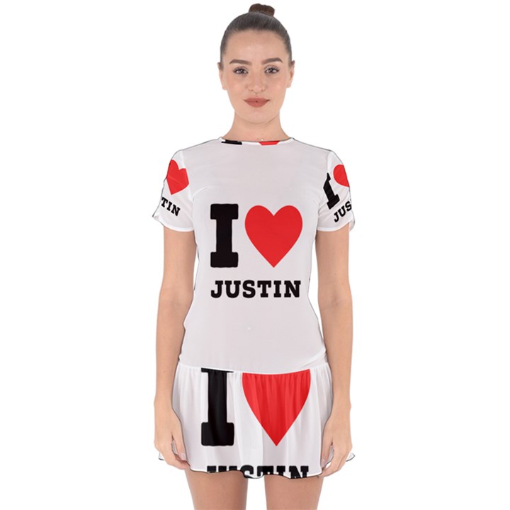 I love justin Drop Hem Mini Chiffon Dress