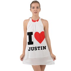 I Love Justin Halter Tie Back Chiffon Dress by ilovewhateva